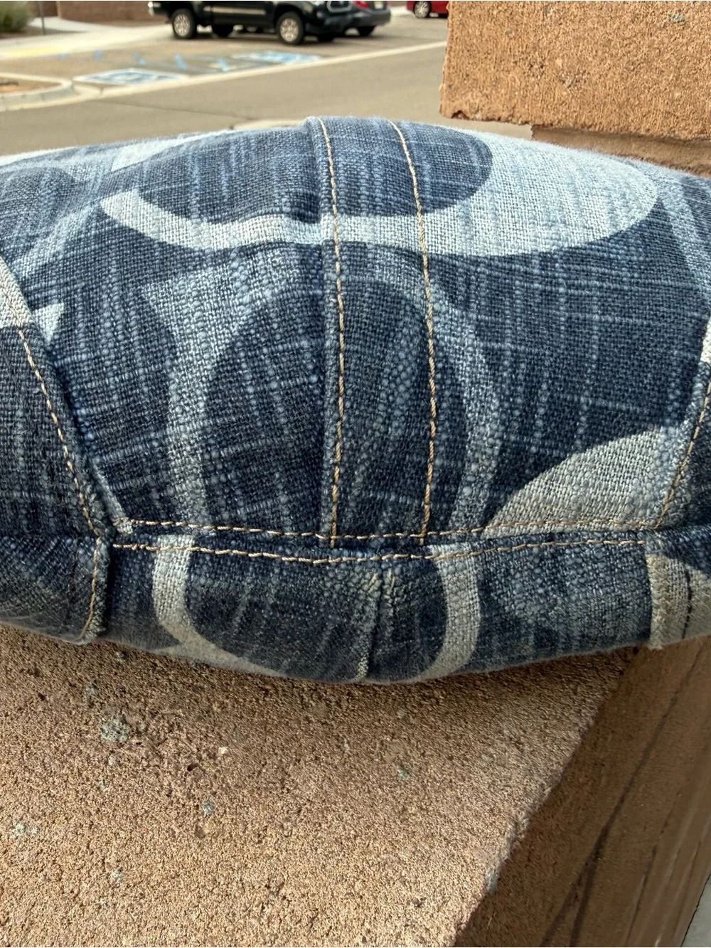 Rare Vintage Coach Denim Jumbo Signature Hobo Bag Leather #12190